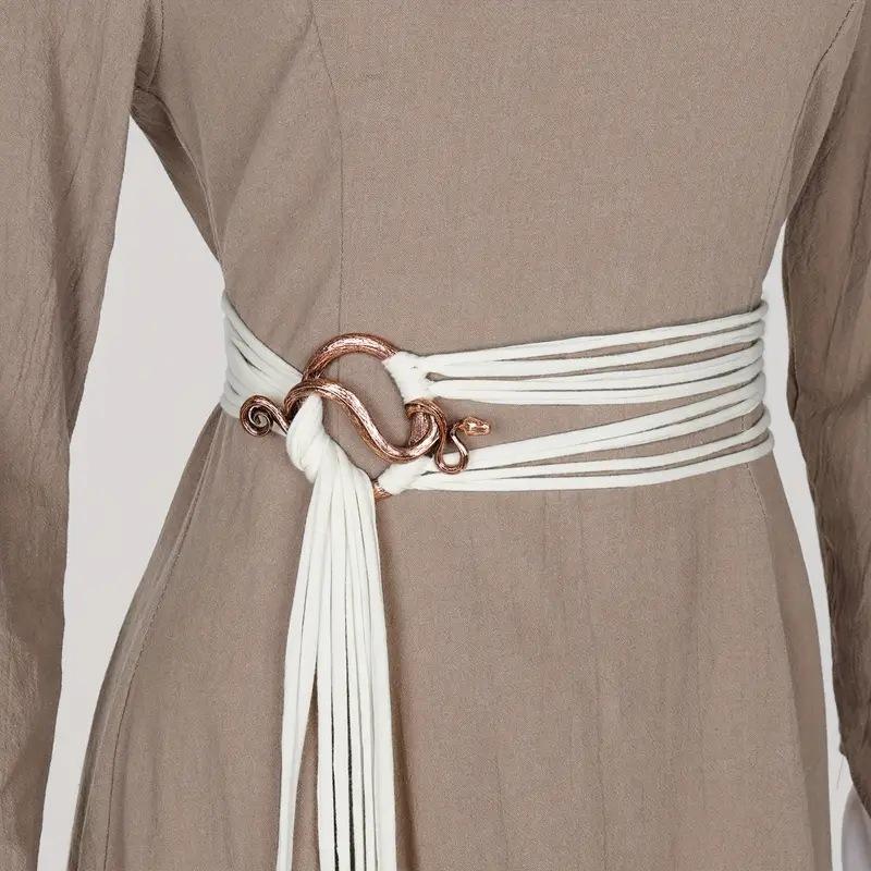 Medieval Long Rope Ring Knotted Belt For Women, Norse Witch Waist Knotted Rope Belt, Viking Renaissance Costume Accessories