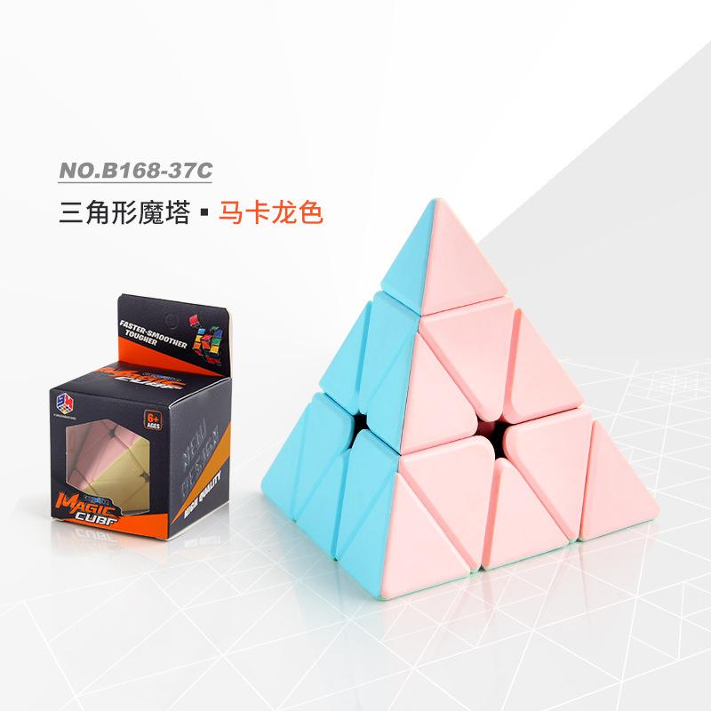 

Puzzle Solid Color Black Background Sticker Third-Order Pyramid Rubik S Cube Smooth Rotation Special-Shaped Rubik S Cube Toy