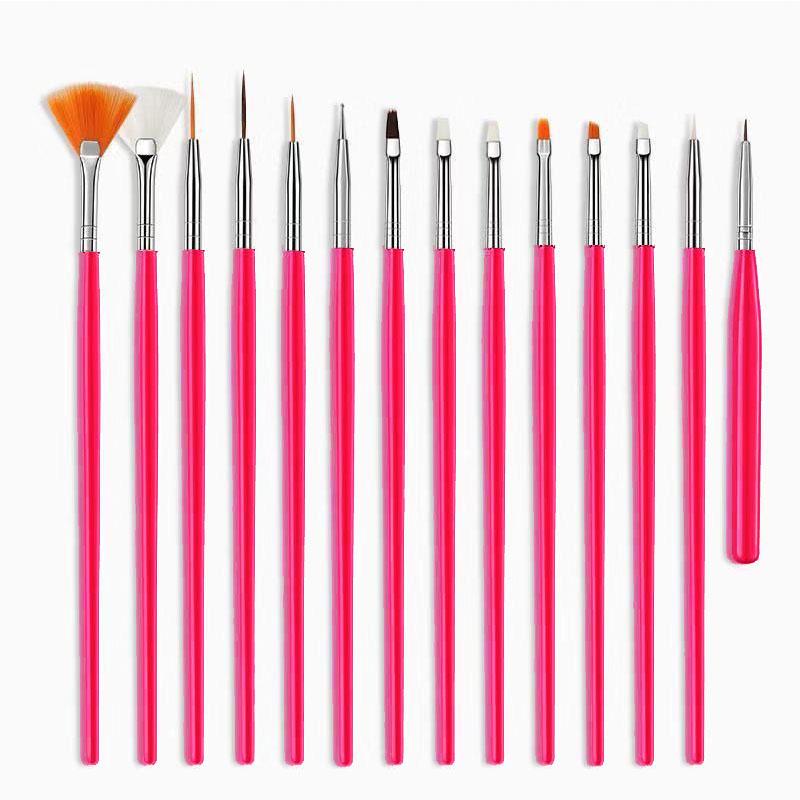 New 3/15PCS Nail Art Brushes Nail Gradient Brush Set French Builder Gel Brush Gel UV Polish Manicure Tools XJS09
