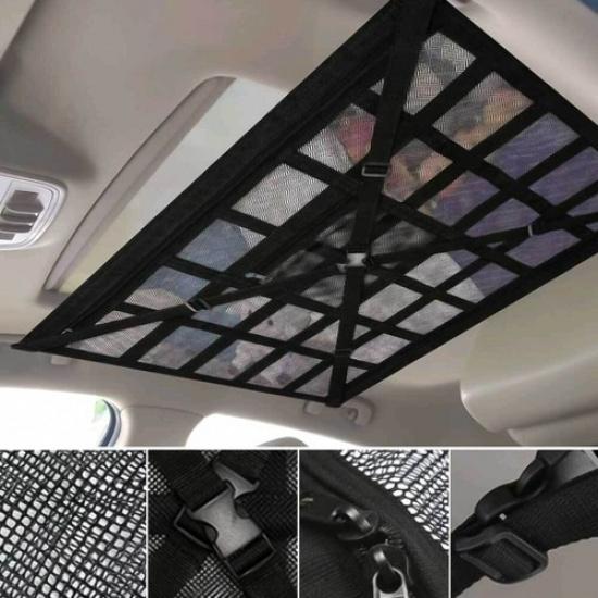 78*5m Truck Car Roof Storage Bag Cargo Net Pocket Organizer Black Accessories