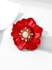 High-End Chinese Style Red Flower Brooch Pin - Unique Niche Cheongsam Accessory for Women