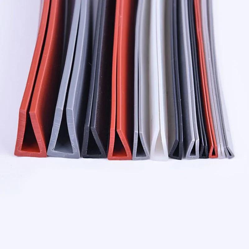 

1/5 Meters Translucent Red Gray Black Silicone Rubber U Sealing Strip Glass Metal Wood Panel Edge Trim 3x6mm&1M чёрный