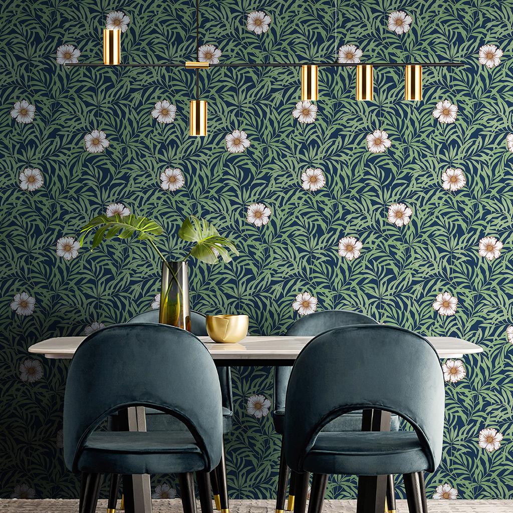 Green Leaves Peel And Stick Wallpaper Chic Self Adhesive Vinyl Living Room Decoration Fresh Branch Waterproof Furniture Sticker