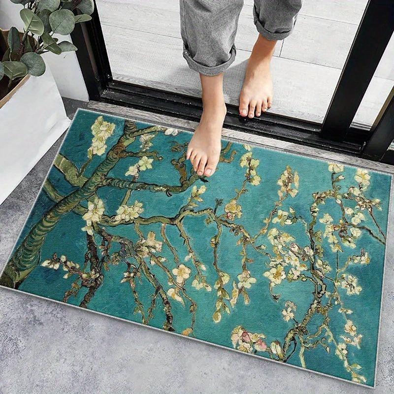 VIKAMA Premium Tree Trunk Carpet Green Spring-Inspired Doormat Welcome Mat Rug For Bedroom Carpet For Live Room Home Decor