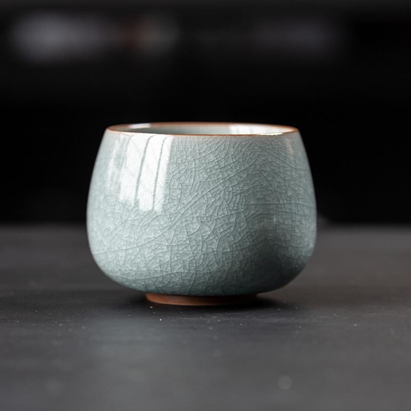 Ice Flower Ru Kiln Master Cup Ceramic Kung Fu Tea Set Personal Special Teacup Tea Cup Single High-end Building Cup