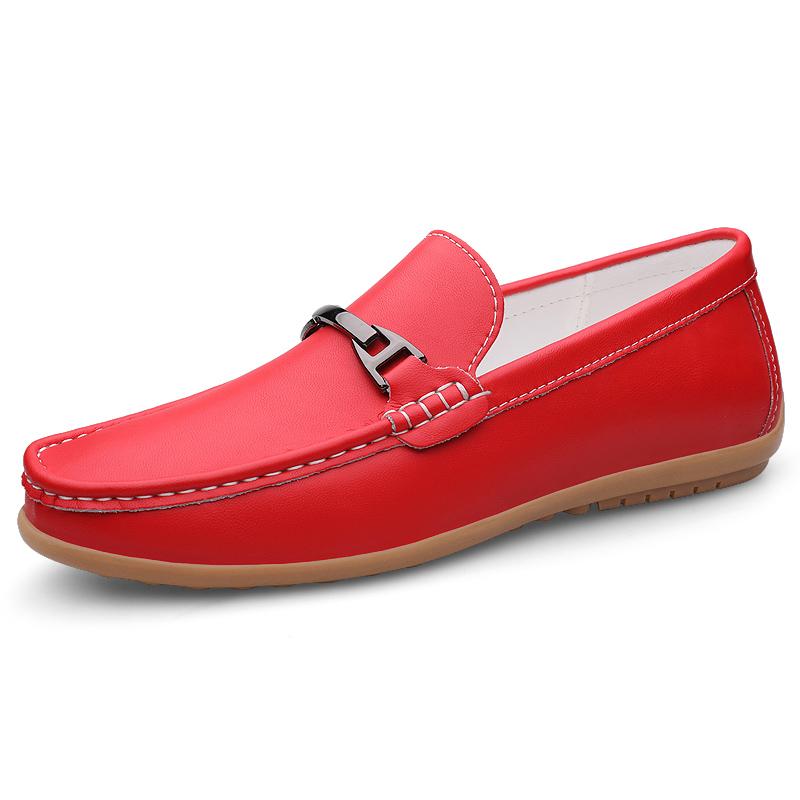 Genuine Leather Men Walking Shoe Stylish Colour Loafers All-match Slip On Flats Breathable Man Casual Driving Footwear Moccasins
