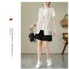 Women Plus Size Linen Blend Sleeveless Vest Open Front V Neck Top