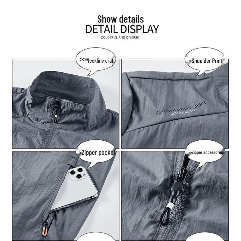 Romon Men's Lightweight Ice Silk Sun Protection Jacket