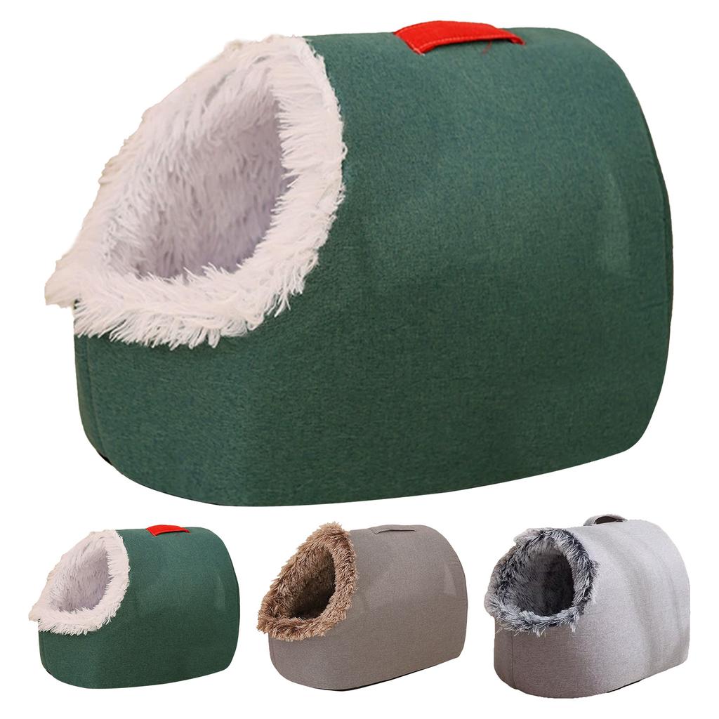 Cozy Enclosed Cat House Round Fluffy Warm Soft Plush Cozy Indoor Nest With Non-Slip Bottom for Indoor Cat Or Small Dog