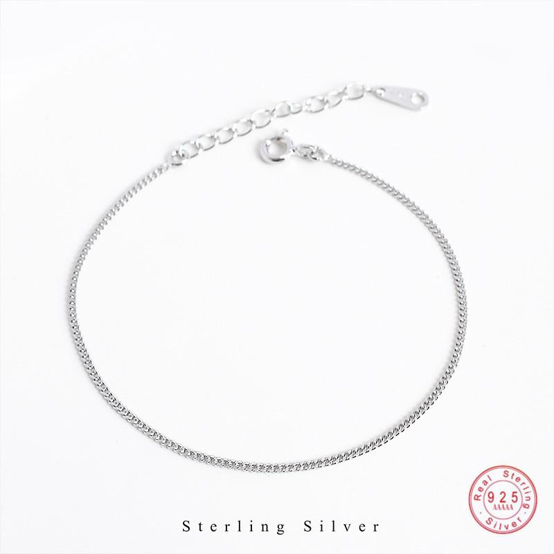 925 Sterling Silver Korean Version Simple Snake Bone Chain Bracelet Women Adjustable Trend Wild Fashion Jewelry Accessories
