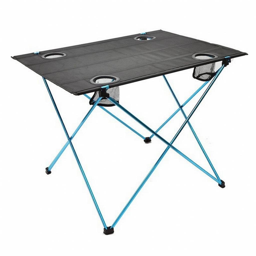 Easy to Set up Portable Outdoor Table with Mesh Storage Pockets Foldable