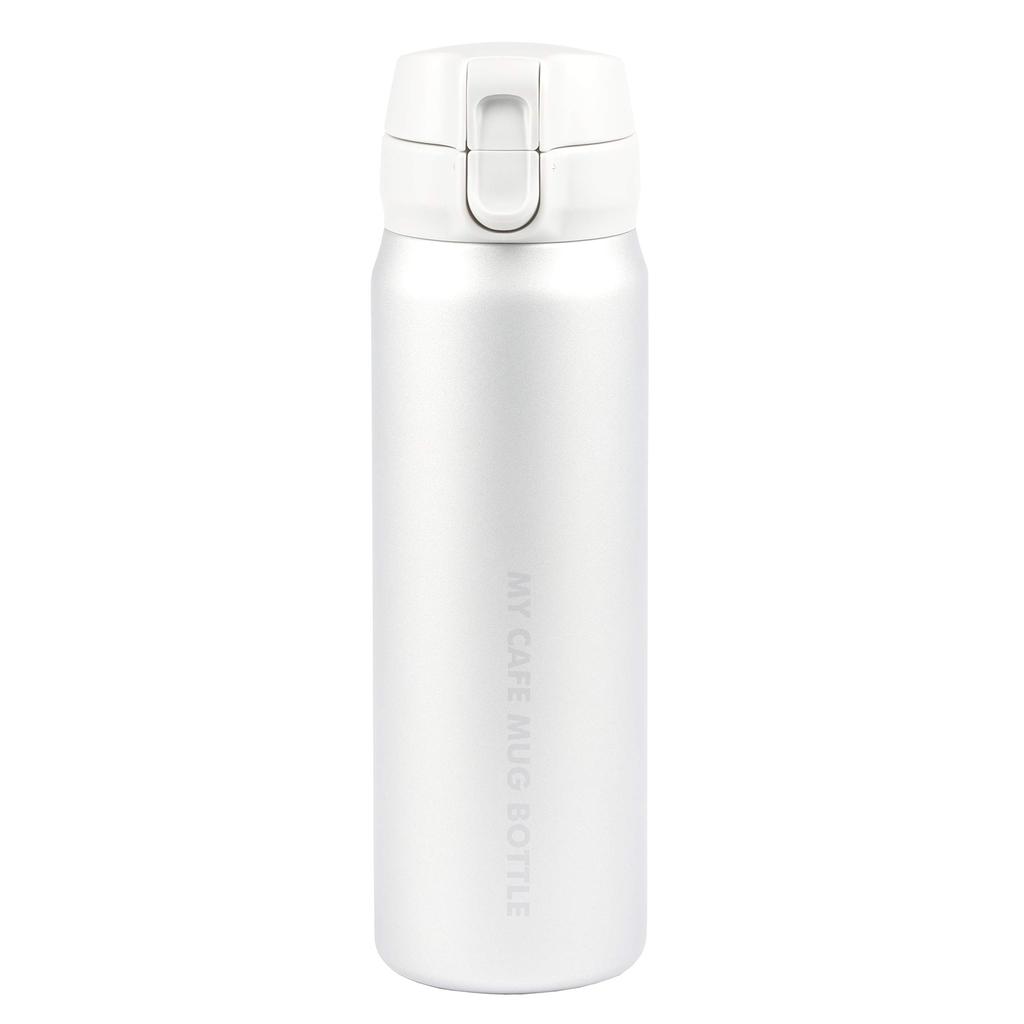 Perleťová kovová láhev na vodu Hrnek láhev One Touch 500ml Izolace proti chladu Slim Type Matte Silver My Cafe Hrnek HB-4786
