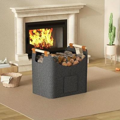 A Top Quality Large Capacity Foldable Firewood Box Wood Storage Basket for Fireplace Stove Clothes Organization Bin - New