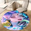 1pc Anime Cartoon Design Round Carpet - Office Chair Pad, Desk Mat, Non-Slip Rug for Home Decor, Living Room, Bedroom, Game Room, Dormitory, Seasonal