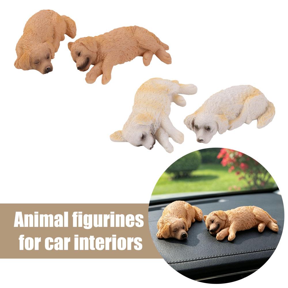 Schlafender Hund Auto-Schmuck Simuliertes Golden Retriever Modell Hundespielzeug Figur Geburtstagsgeschenk