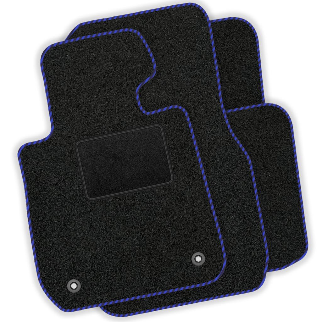 Velour Car Mat Set, Fits: Renault Captur I 2013-2019, Black Trim