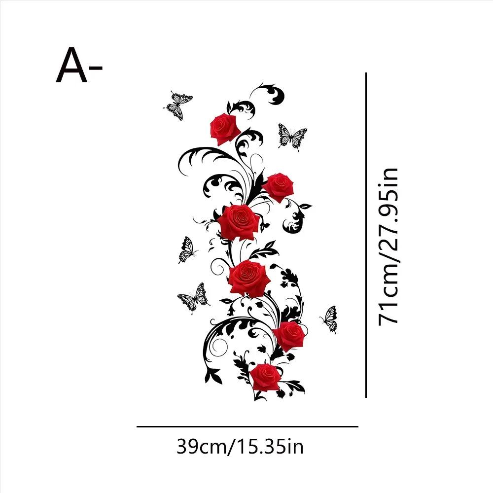 Festivaldeko Valentinstag Rote Rose Schmetterling Aufkleber Transparent Glasaufkleber Für Wohnzimmer Festliche Atmosphäre