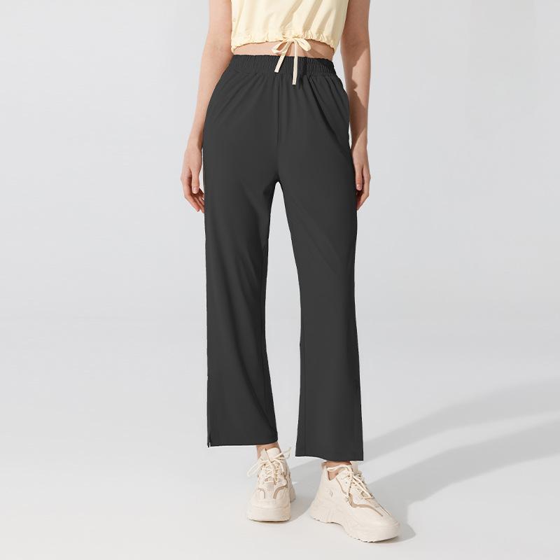 Letní dámský krém na opalování Cool Feeling široké kalhoty volné kalhoty na jógu sportovní ležérní fitness kalhoty s vysokým pasem