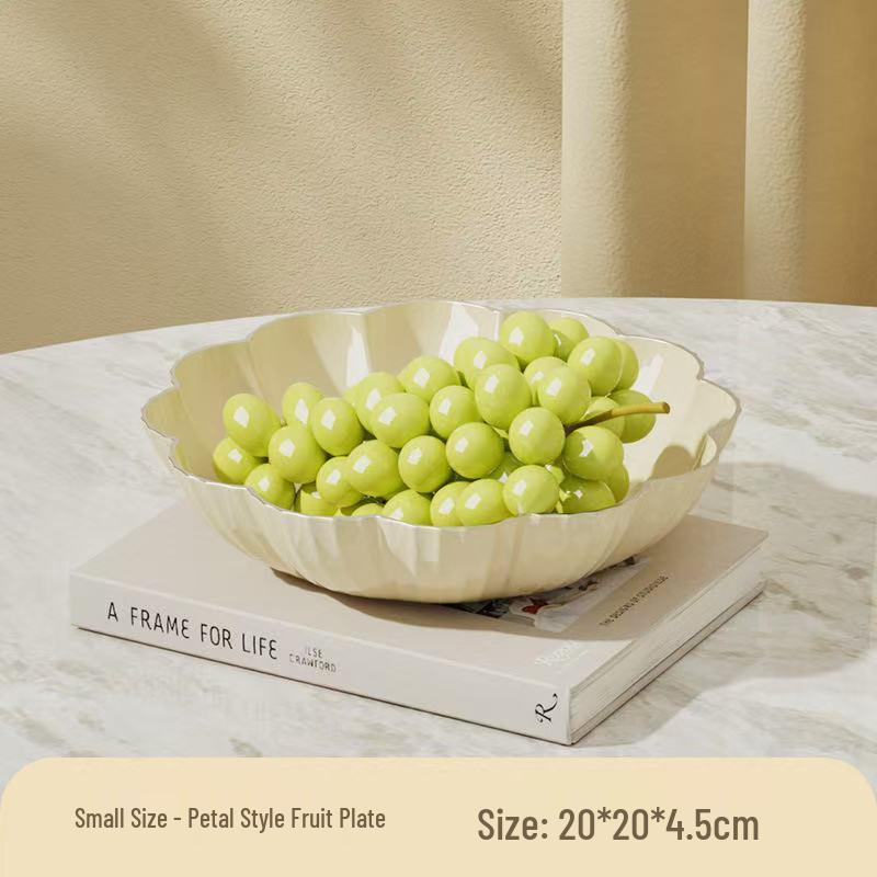 

Luxurious Creamy Fruit and Snack Display Plate for Living Room, Hotel, or Office