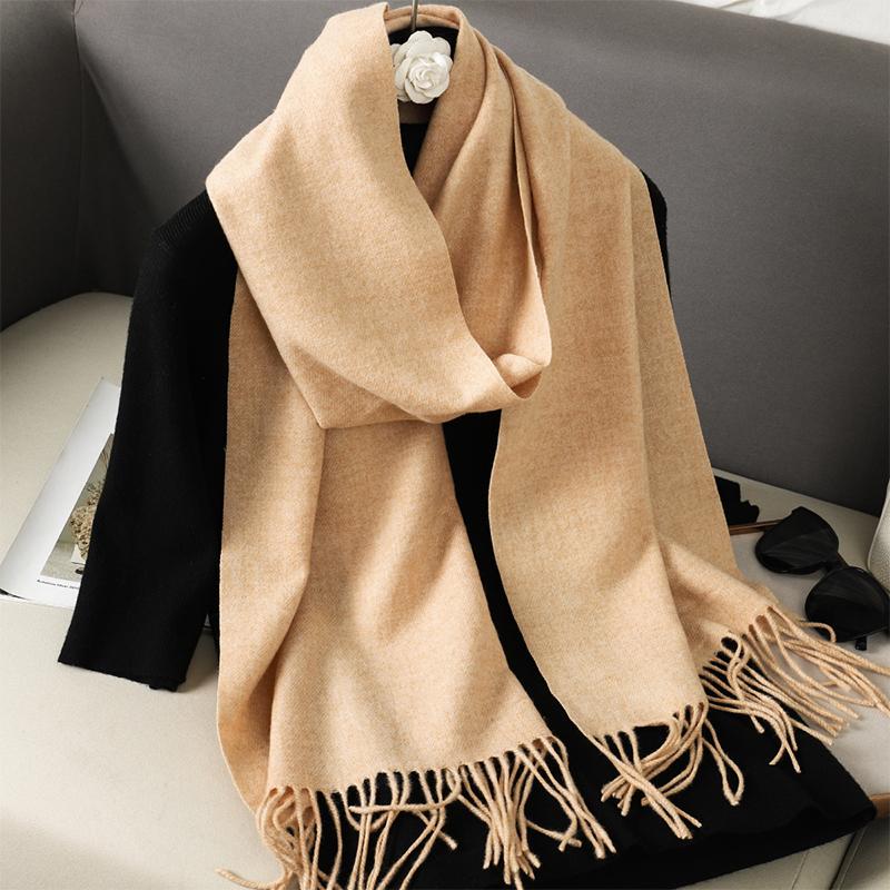 Nytt 62 farger Vinterskjerf for kvinner Langt Varmt Kasjmirskjerf Hijab Ensfarget Dame Sjal Wrap Kvinnelig Pashmina Bandana Hodeskjerf