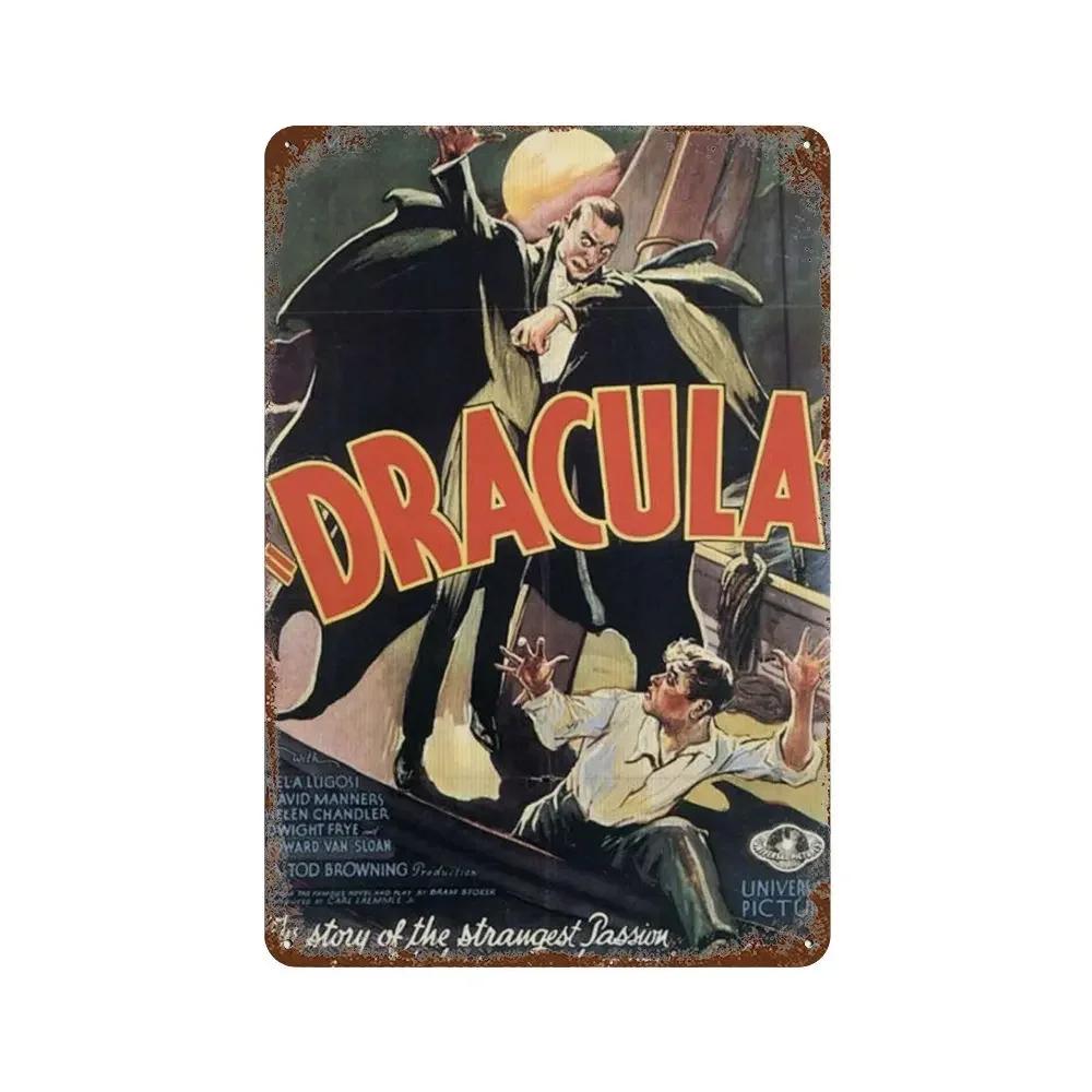 Klassisches Horrorfilm-Poster Rostige Metallblechplakette Retro Dekorative Platte Bar Man Cave Garage Club Metallschild Wanddekoration