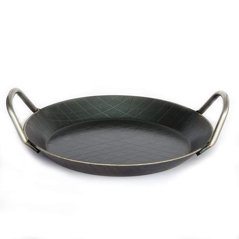 Turk Iron Serving Pan for Roasting, Includes Pot Brush, 24cm (2-Grip Type)