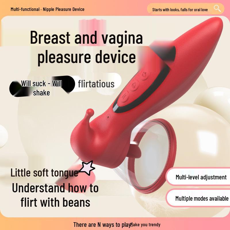 Clitoral and Nipple Stimulating Vibrator: Tongue-Licking and Sucking Massager for Female Orgasm