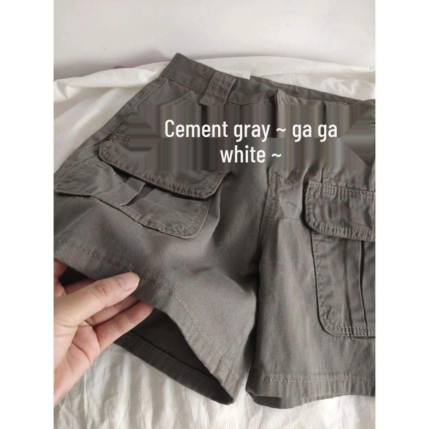 

Летние женские рабочие шорты из серого потертого денима 2024 года — повседневный и стильный ретро-стиль. M (90-102 lbs)