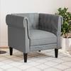 Vidaxl Chesterfield Armchair, Light Grey, Upholstered In Fabric