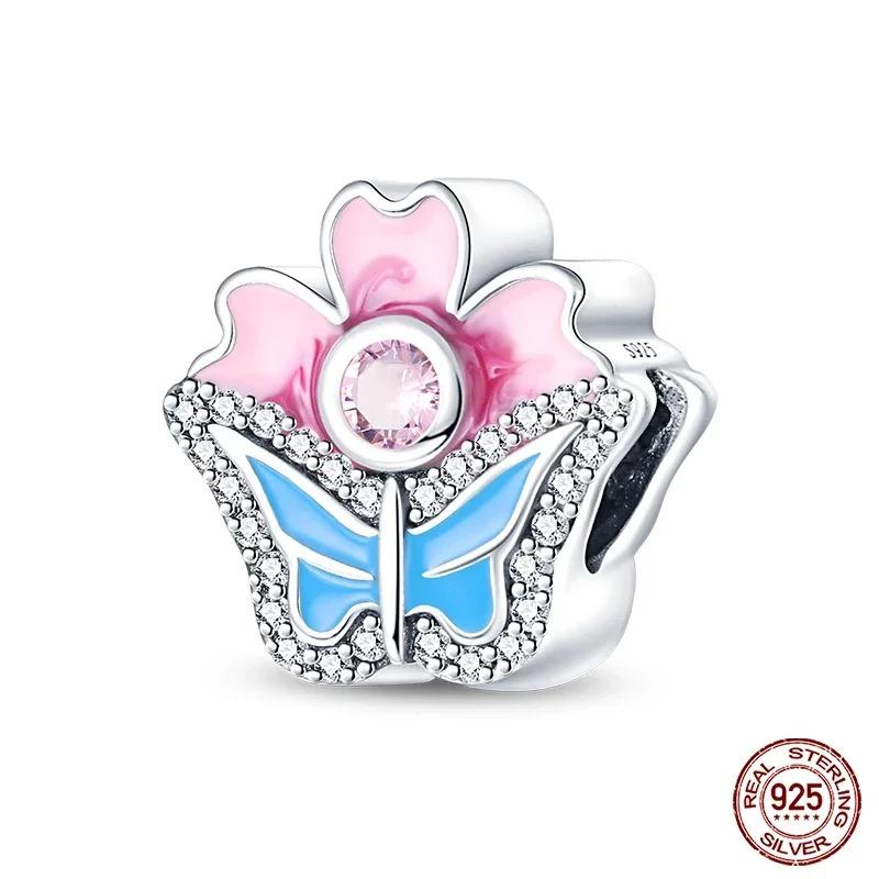 Fashion 925 Silver Colorful Butterfly Dragonfly Hummingbird Spring Series Charms Beads Fit 925 diy Bracelet Jewelry