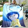 Coperta 3D Cartone Animato Coraline, Coperta in Flanella Coperta da Divano, Coperta Calda per Bambini per Casa Soggiorno Camera da Letto Letti Divano Ufficio