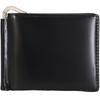 Black Money Clip Wallet Made from Genuine Horse Leather Cordovan. Slim, Slim Bifold Wallet with Card Slots, Bill Compartment, and Metal Hardware.