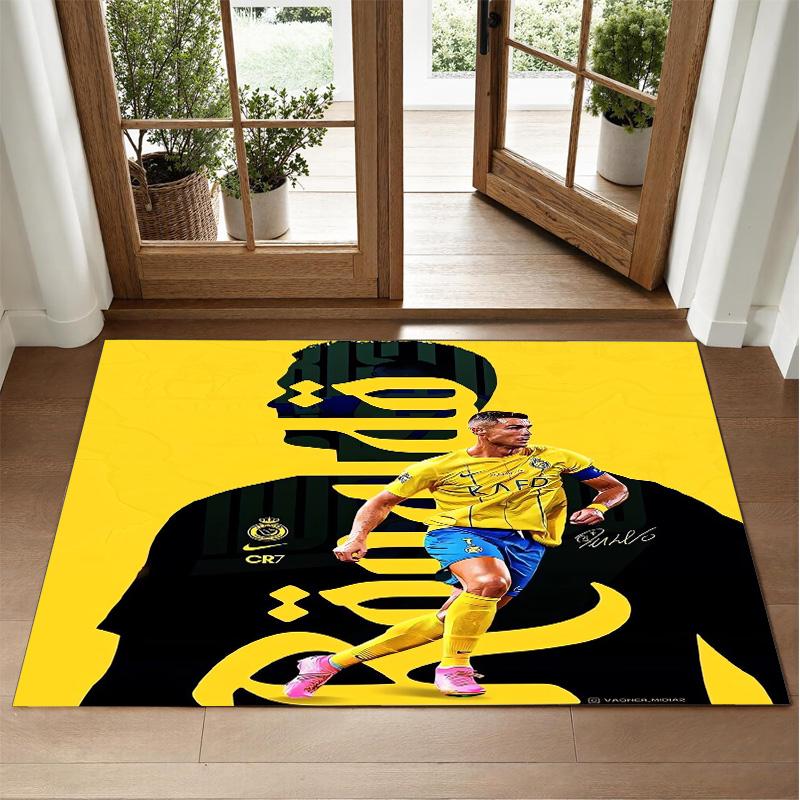 Kobercový design Cristiano Ronaldo z křišťálového sametu Měkká dekorativní podložka do ložnice Vstup