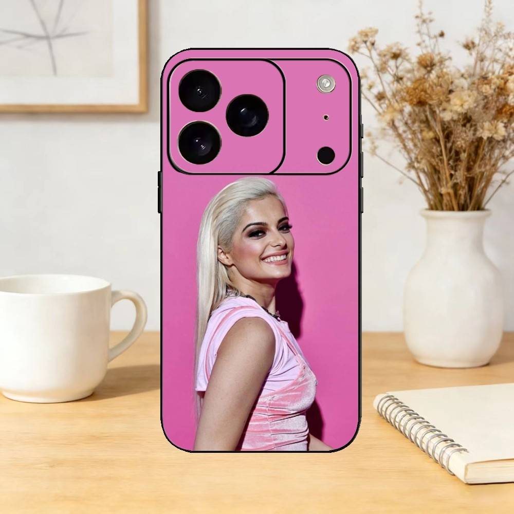 B-Bebe Rexha Phone Case For iPhone 17,16,15,14,13,12,11 Plus,Pro,Max,Mini Silicone black Soft Cover