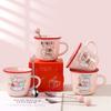 High Looking Pink Rabbit Ceramic Cup Mug Household Water Cup Couple Cup Girls Breakfast Cup Shop Souvenir