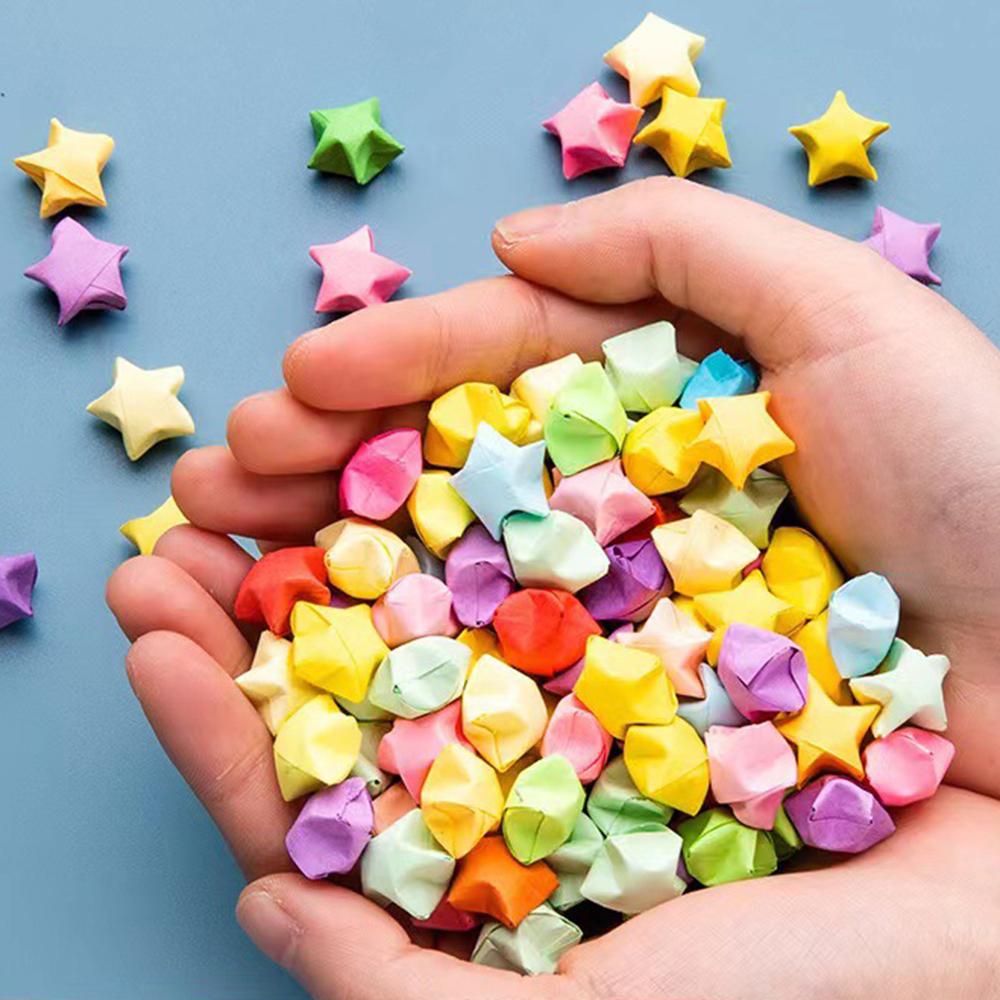 540 listů Hvězda Origami Gradientní Šťastná Hvězda Pětiúhelníková Hvězda Diy Ručně Vyráběná Oboustranná Směs 27 Barev