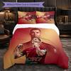 Cristiano Ronaldo Muster 3-teiliges Bettwäsche-Set Weiche Mikrofaser-Bettbezug mit Kissenbezügen für Schlafzimmer
