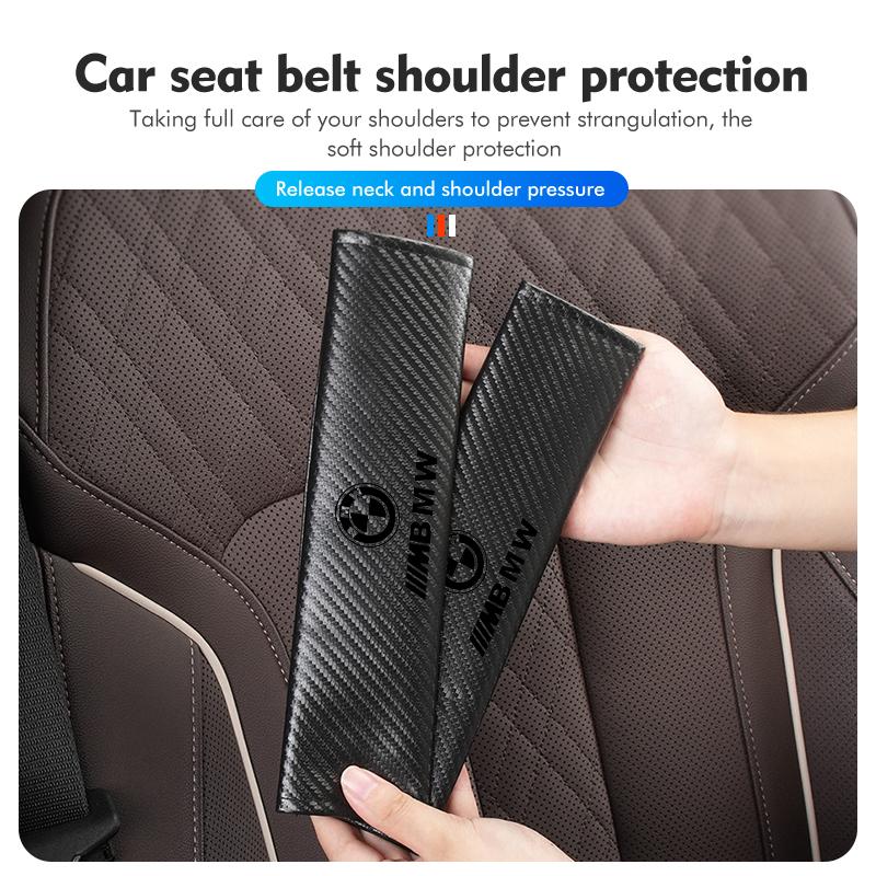 Car Seat Belt Carbon Fibre Shoulder Protection Pad Accessories For BMW E36 E39 E87 E60 E46 E53 E90 F10 F20 F25 F30 X3 X5 DHRJX1