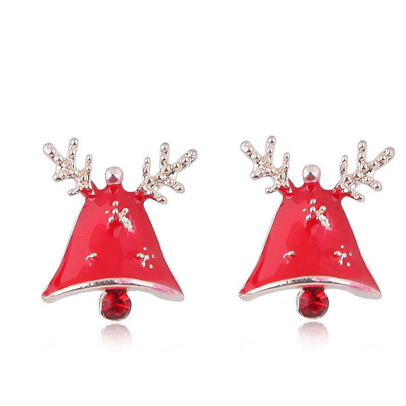 Cute Little Santa Elk Gift Earrings, Flash Diamond Christmas Tree Snowman Earrings
