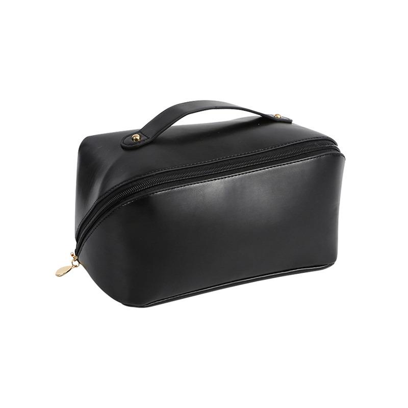 Stor Reisekosmetikkveske i PU-lær for kvinner Kosmetikkorganisator Sminkeveske med høy kapasitet Oppbevaringspose for kvinnelig sminke Sminkeboks