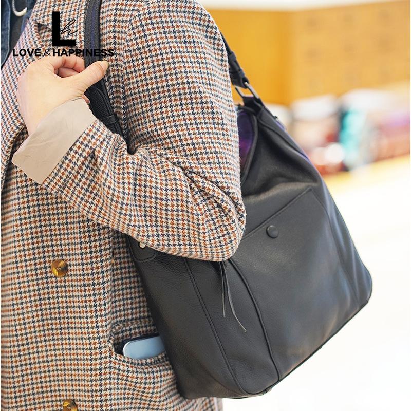 Women'S Bag Soft Leather Fine Grain Handbag Large Capacity Shoulder Messenger Bag Bag Bag