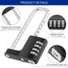 Combination Padlock Adjustable Shackle Lock Cabinet Lock Stainless Steel Locker Lock Code