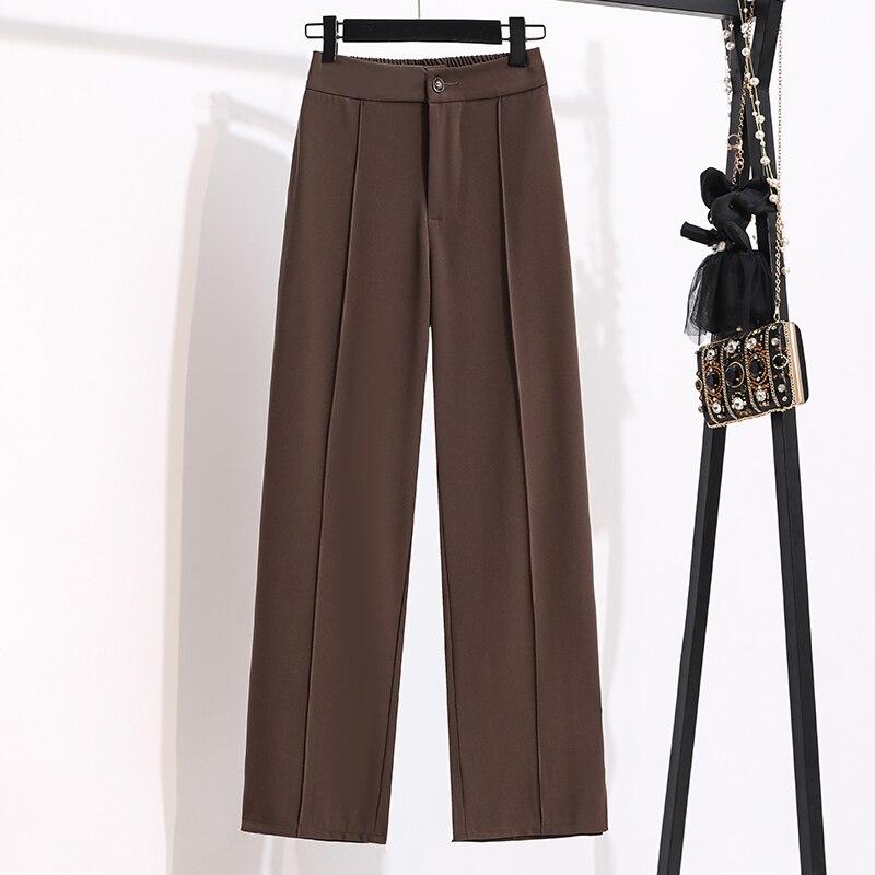 Otoño Cintura Alta Pantalones pierna ancha Mujer Suelto Elasitc Cintura  Trajes Pantalón Mujer Sólida Plus Talla S-5XL Split Pantalones Largos  Pantlaton comprar a buen precio — entrega gratuita, reseñas reales con  fotos —