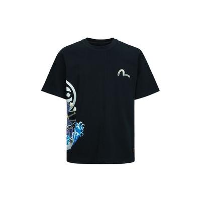 Logo Print Round Neck T-Shirt Men Tops Black 2ESHTM3TS582LFCT