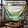 Floral Garden Theme Throw Blanket Custom Name Text Personalized Blanket Soft Cozy Blanket for Home Sofa Bed