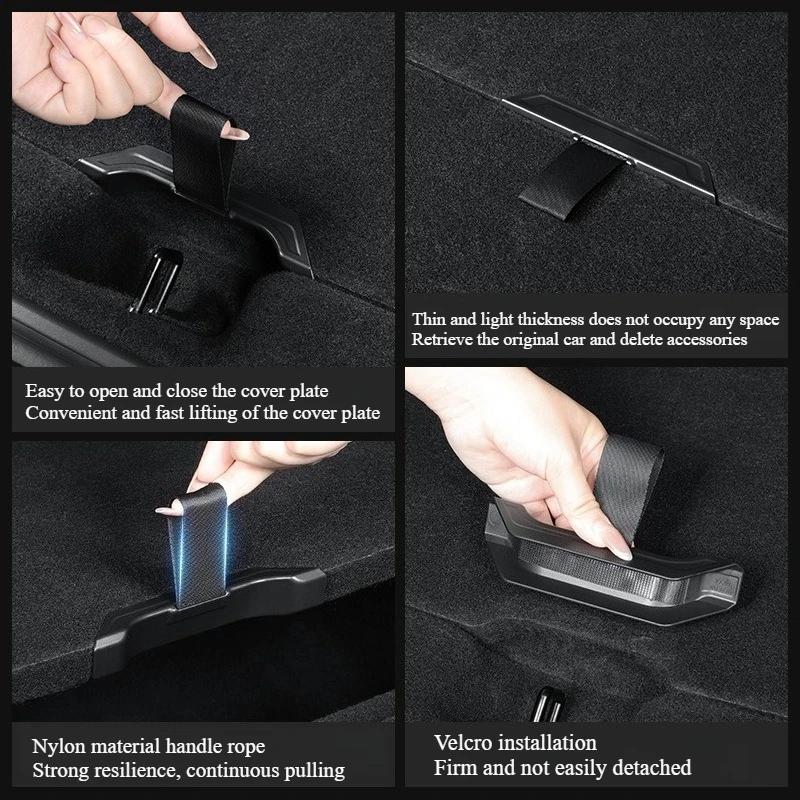 Rear Trunk Rope Draw String for Tesla Model Y Juniper 2025 Open Tail Box Cover Handle Pull Straps Car Modification Accessories