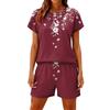 Women's Casual And Comfortable Floral-Print Short-Sleeve Set With Pockets