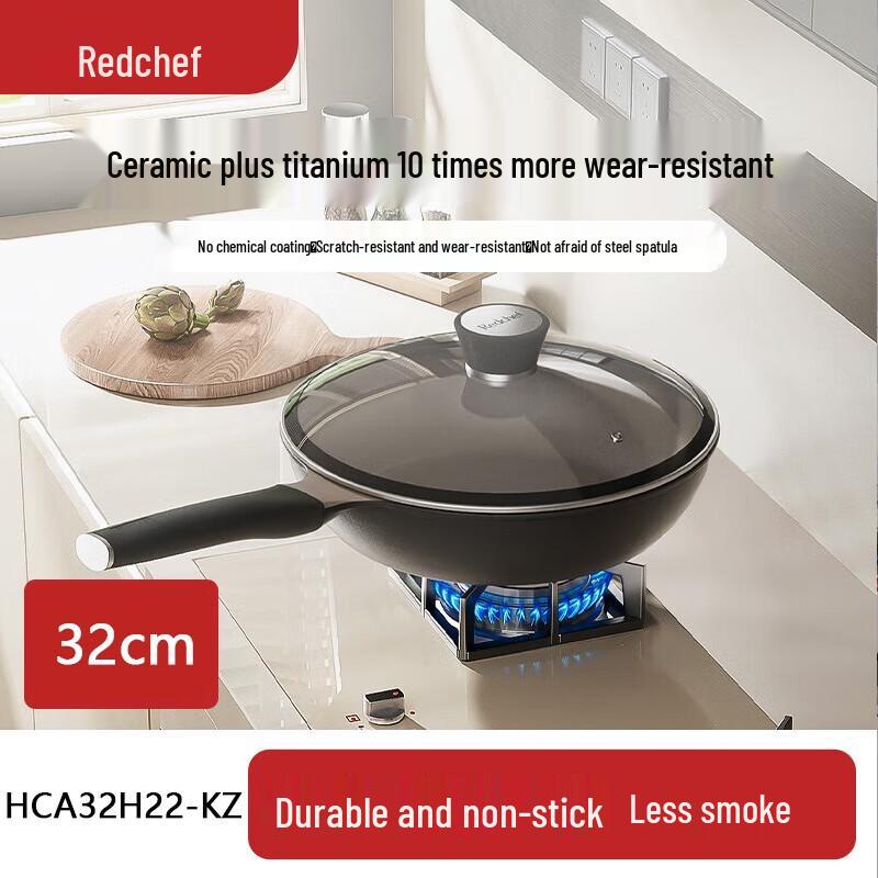Red Chef Titanium Ceramic Non-Stick Wok