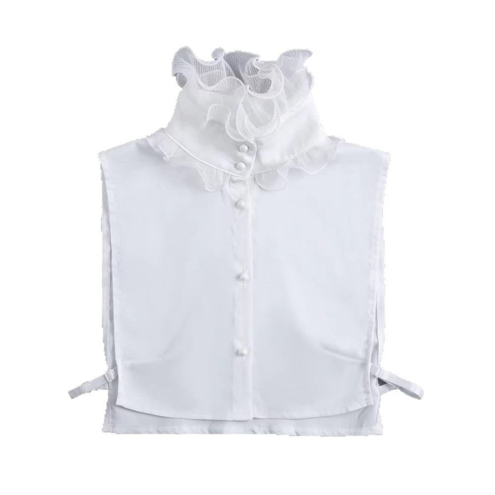Fashion Ruffles Fake Collar Removable Detachable False Collar Elegant Stand Shoulder Neck Shawl Wrap Women