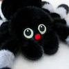 Holloween Decor Spider Stuffed Animal Toy Fluffy Black Crawling Pet Doll  Party Supplies